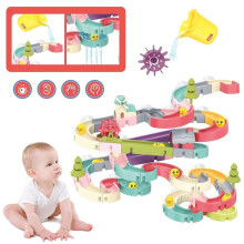 Toddler Bath Toys Interactive Bathtub Water Slide Track Building Game, 86Pieces Shower Toy Set with Balls for Boys Girls Christmas Gifts