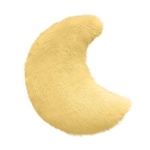 Faux Rabbit Fur Moon Pillow, 7.9" Fluffy Throw Cushion for Bed/Sofa – Pink Decorative Pillow for Girls & Women