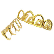 1 Pair Tooth Caps Grids Costume Decorative Fake Body Parts CZ