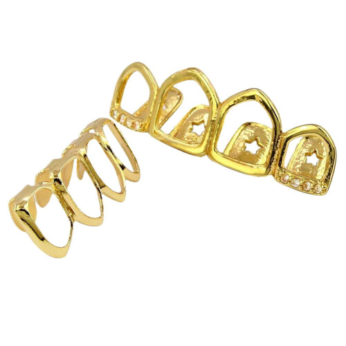 Tooth Caps Grids Costume Decorative Fake Teeth CZ
