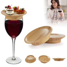 Wine Glass Charcuterie Topper Bamboo Red Wine Splash Guard