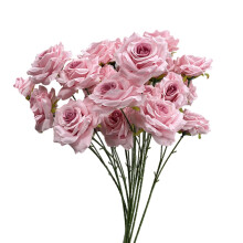 Realistic Faux Silk Rose Bouquet, 26" 3-Head Pink Roses for Valentine's Day, Mother's Day, Wedding & Home Decor