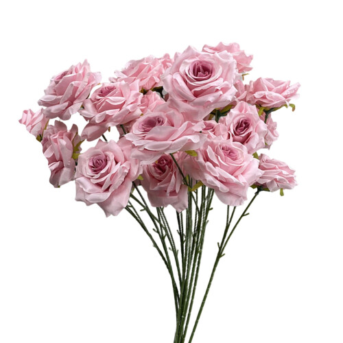 Faux Silk Rose Bouquet Pink 26 Inch 3-Head