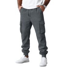 Men's Slim Fit Cargo Pants Gray XXXL