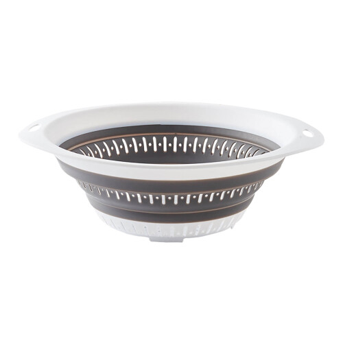 Foldable Collapsible Colander Basket with Base & Handles – PP/Silicone, Compatible with Kitchen Use