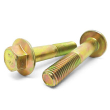 (5 Pieces) M14-1.5x80 Class 10.9 Fine Thread Hex Flange Bolts Screws UNF Fine Partial Threads Zinc Yellow