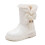 Girls' Winter Snow Boots Thick Sole Solid Color Bow Design 1