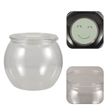 FRCOLOR Airtight Plastic Canister – Clear Round Food Storage Jar for Pickles, Dried Fruit, Tea, Flour, Cereal, Pasta, Sugar, Beans