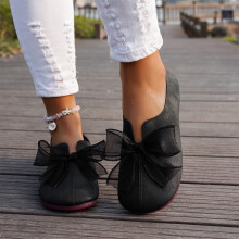 Women's Faux Suede Ballet Flats with Bowknot