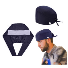 Xoxingysm Home Textile Storage Working Cap Sweatband Bouffant Turban Hat Button Tie Back Adjustable Sweat Strip