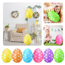 Œufs de Pâques gonflables 40 cm, lot de 6 avec pompe