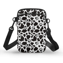 Cow Texture Design Shoulder Bags Adjustable Strap Adult for Travel, Outdoor and Daily Use 4.33"x1.97"x7.09"