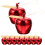 Mini Apple-Compatible Ornaments Red 24 Pcs 6