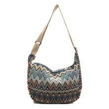 Canvas Crescent crossbody-veske for kvinner Bohemian Large