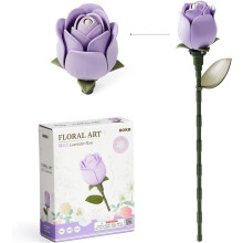 3D Bausteine Blumen Set Künstliche Rose Lavendel DIY Deko Geschenk Idee — 3d baustein diy set, rose aus bausteinen blume, lavendel rose deko