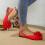 Women's Floral Flat Shoes Pointed Toe Flock Material Size 37 8