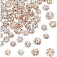 Rhinestone Flatback Buttons Flower Embellishments 60 pcs 4