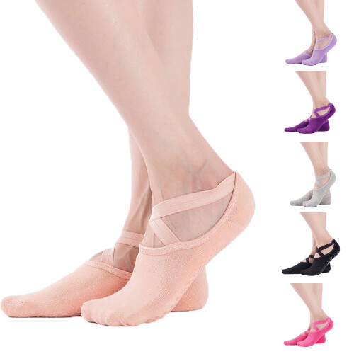 Γυναικείες Κάλτσες Pilates με Αντιολισθητικές Λαβές και Ανοιχτό Τοπ
