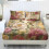 Queen Cooling Sheet Set Polyester Hummingbird Peony Print 1