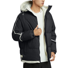 Veste à capuche unisexe en coton rembourré, noire, taille L
