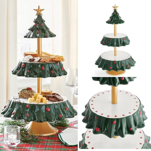 Leaveforme Cupcake Stand Acrylic 3-Tier Christmas Tree Tower