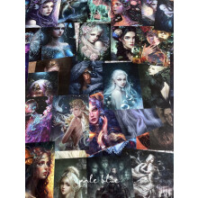 Papel para Scrapbook com Personagens de Fadas em Estilos Claros e Escuros - 26 Folhas