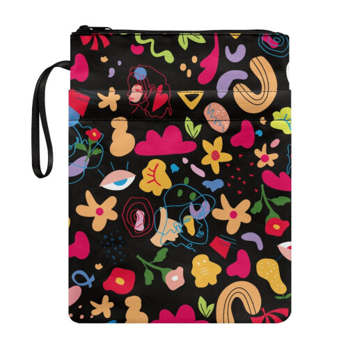 Book Sleeve Protector Protector Wrap Bag Polyester Fabric Zipper Book Carrying Case with Handle Carrying Book Case