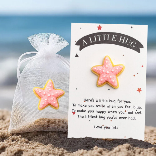 Pocket Hug Starfish Greeting Card Beige 1 Pack 1