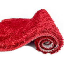 3-Piece Shaggy Bathroom Rug Set – Pink, Non-Slip, Water-Absorbent, Soft & Washable, Includes Toilet Lid Cover