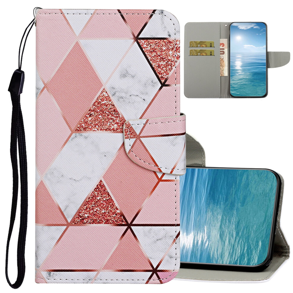 Iphone 15 Pro Wallet Case With Card Holder Marble Pattern 962125719017