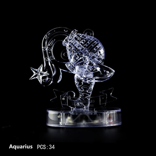3D Crystal Puzzle Assembly Model with LED Light Zodiac Theme 1