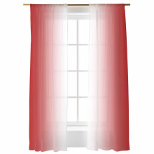 Red and White Gradient Sheer Curtains 52x96 Rod Pocket