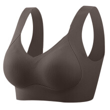 SYMOID Women's Coffee Sports Bra – Wireless Tank, Nylon/Spandex, Breathable & Non-Slip, Sizes M–5XL, for Yoga & Daily Wear, Size L