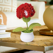 Handmade Crochet Flower Potted Hand-Woven Flowers, Birthday Gifts for Family Friends Women, Mother'S Day Graduation Anniversary Home Decor