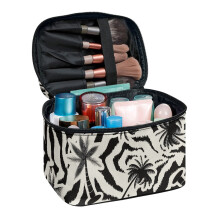 Palm Trees Portable Cosmetic Makeup Bag Cosmetic Bag 8.86 x 6.5 x 5.9 Inches Double Zip