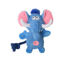 Plush Elephant Dog Toy with Rope Tail Squeaky Durable for