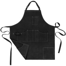 Cotton Canvas Chef Apron Cross-Back Heavy-Duty with Large