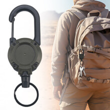 Heavy Duty Retractable Badge Reel w/ Steel Cord & Carabiner Clip – Compatible with ID Cards, Construction/Security Use (1Pc, 2"x5")