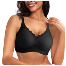 Womens Seamless Bras No Underwire Scalloped Push Up Bras Soft Wireless Comfort Bralettes Full Coverage Everyday Bra