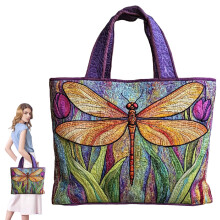 Virenlux Vintage Quilted Tote Bag for Women – Lightweight Cotton Shoulder Bag for Shopping, Travel, Beach & Work (Compatible with Daily Use)