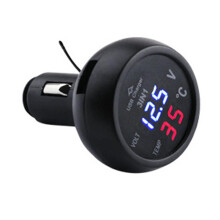 3-in-1 Thermometer Charger Voltmeter 12V/24V LED Digital Cigarettes Lighters N6
