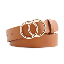 Women's PU Faux Leather Belt with Double Rings