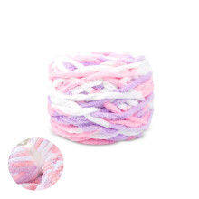 1Roll Portable Crochet Yarn, Multi Color Plush Yarn for Handcrafts Weaving Making Blanket,0.22Lb Durable Chenille Knitting Roll,3Color