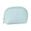 Light Blue Leather Mini Makeup Bag 5.51x2.75x4.53 Inches 1