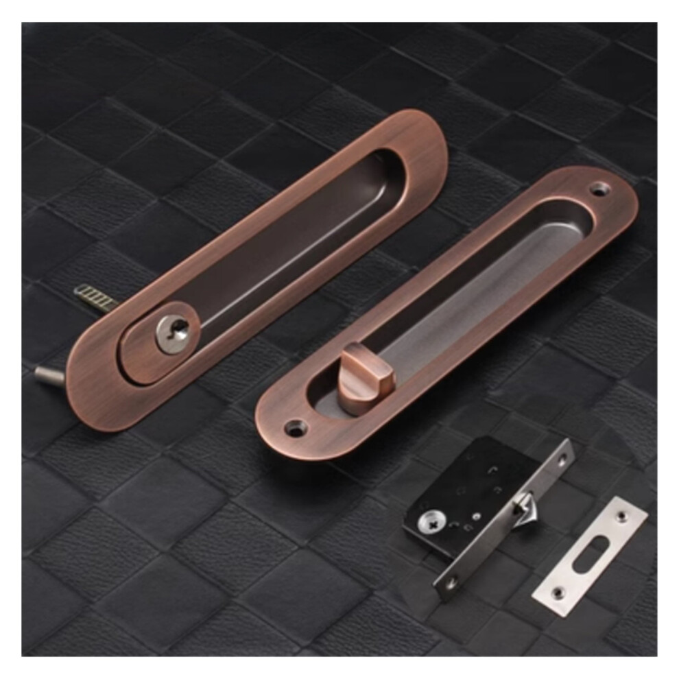 Sliding Door Sliding Door Lock Safety Lock, Barn Door Cabinet Embedded Hardware Suit Wood Door Handle Interior Door Furniturelock,Superior Strength 9193271901860