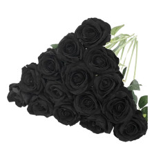 15Pcs Realistic Champagne Roses Flowers with Long Stems, Artificial Silk Rose Flowers for Valentines Day Home Wedding Decor Bridal Bouquet