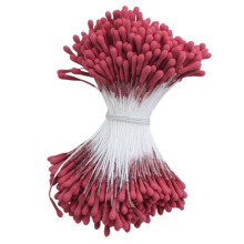 400pcs 2mm Artificial Flower Stamen Pearls, Matte Finish for Rose/Lily Crafts, Wedding/Home/DIY – Red