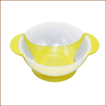 Suction Bowl with Lid - Non-Slip & Spill-Proof Feeding Bowl, Microwave Safe, Dishwasher Safe with Easy Grip Handle for Adults & Toddlers, 1* Bowl