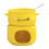 Ceramic Fondue Pot Set with Forks Yellow 1