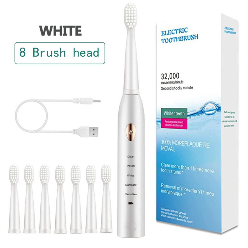 Dengmore electric toothbrush with 8 brush heads 5 speeds